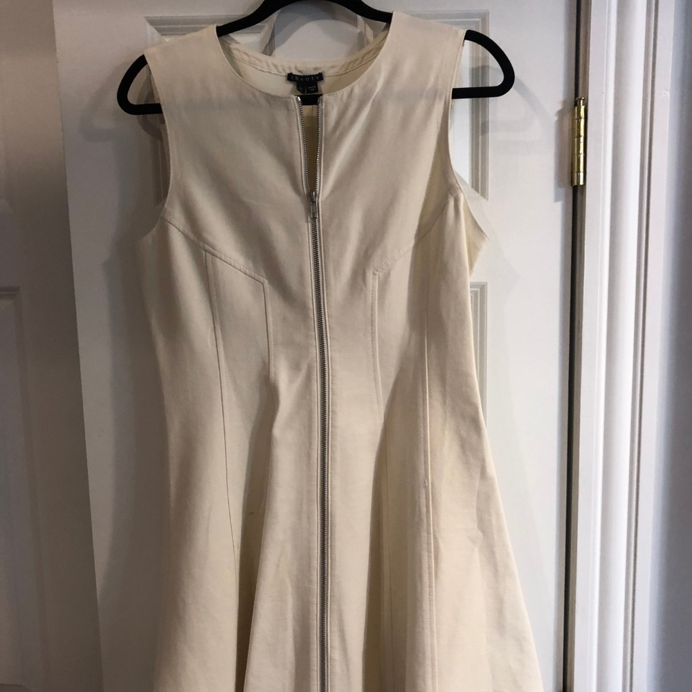 Theory White Zipper Dress